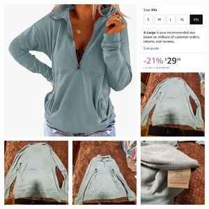 Mint green and navy blue sweatshirts (2) nwot amazon XXL